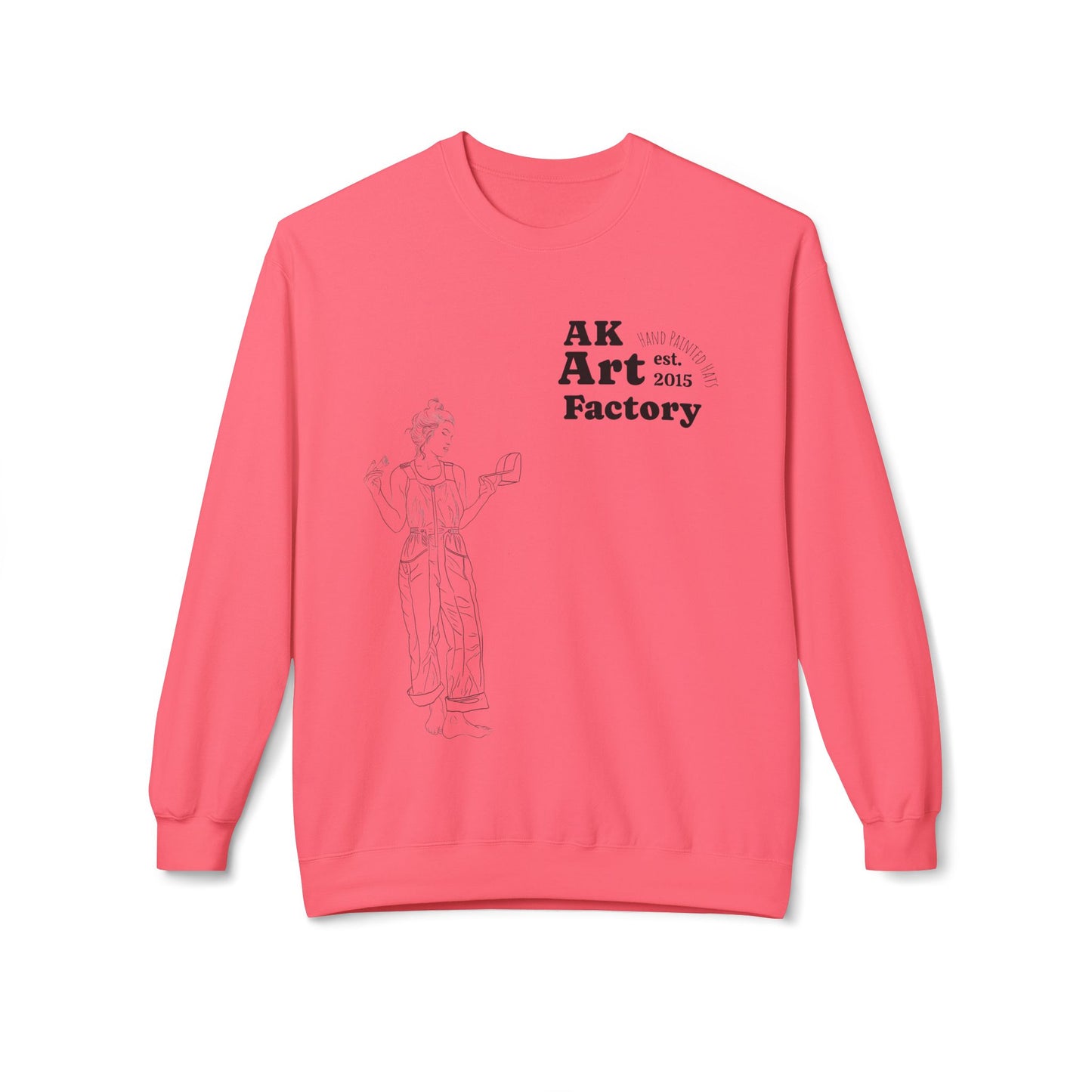 Art Factory Crewneck Sweatshirt — 'AK Art Factory' Minimal Graphic Crew